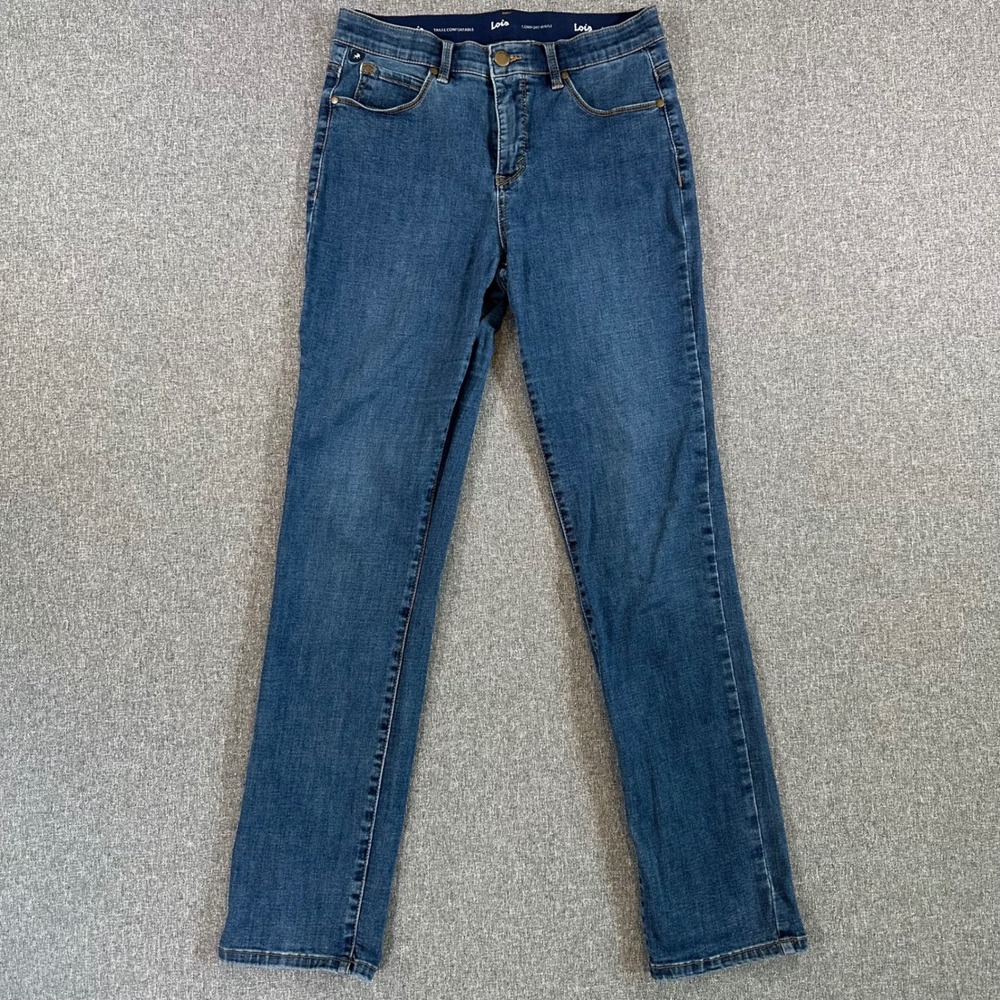 Lois Jeans Comfort Waist Straight Leg Denim Blue Medium Wash Womens Size 30x32